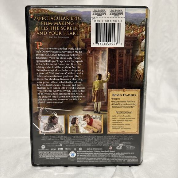 The Chronicles of Narnia: the Lion, the Witch and the Wardrobe (DVD, 2005) - Picture 3 of 4
